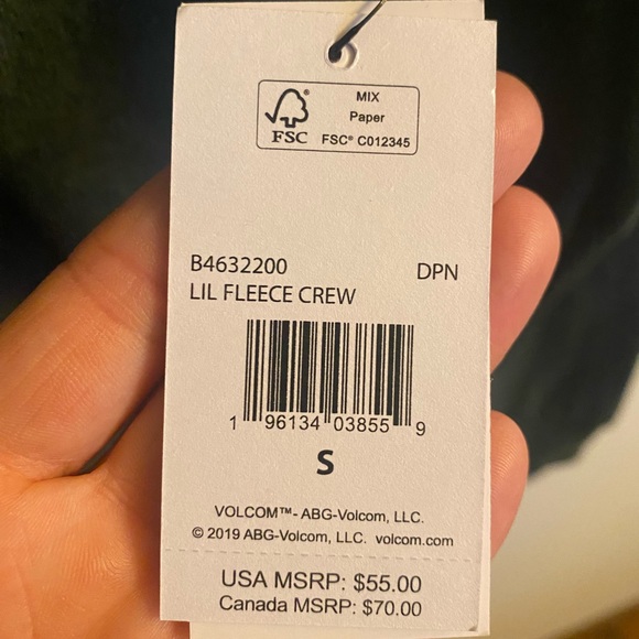 Volcom Lil Fleece Crew Dark Pine - Picture 9 of 13